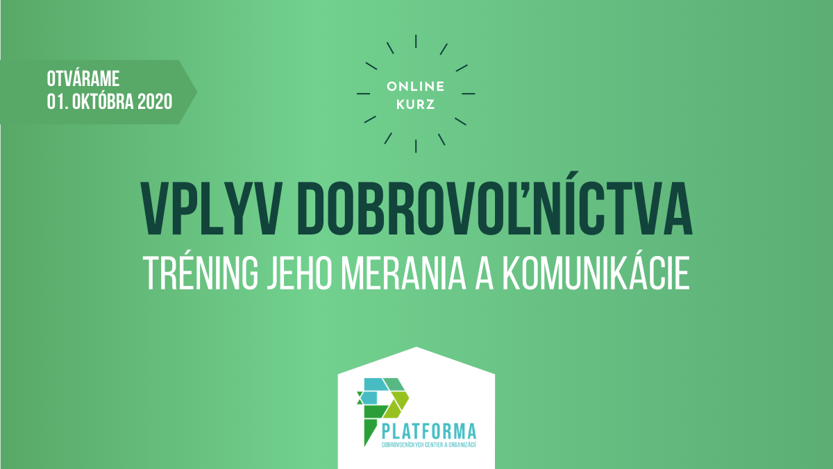 Októbrový online tréning Merania a komunikácie vplyvu dobrovoľníctva